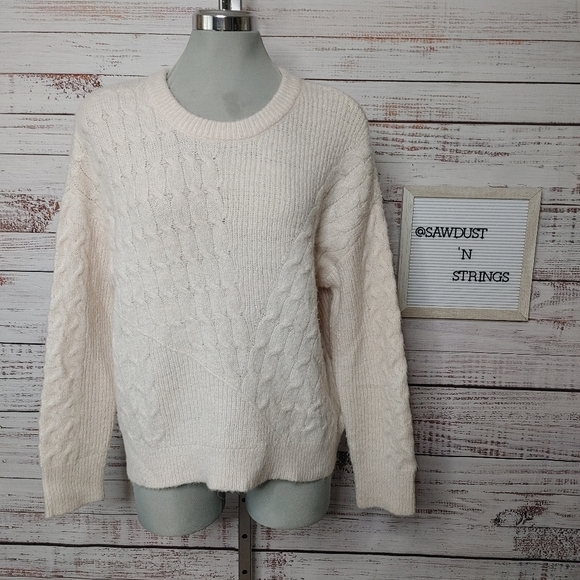 KENDALL + Kylie Boxy Cable Knit Sweater S - Picture 2 of 10